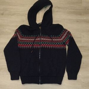 Gap Lambswool Zipper Ideal Hoodie Navy Blue Women's Size L